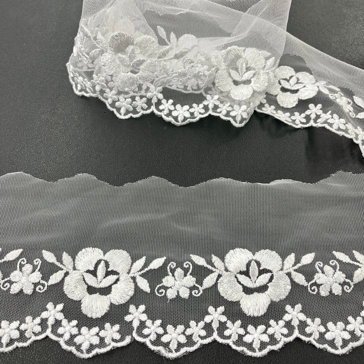 Polyester Lace Trimming Colorful Floral Embroidered 2.5" Wide