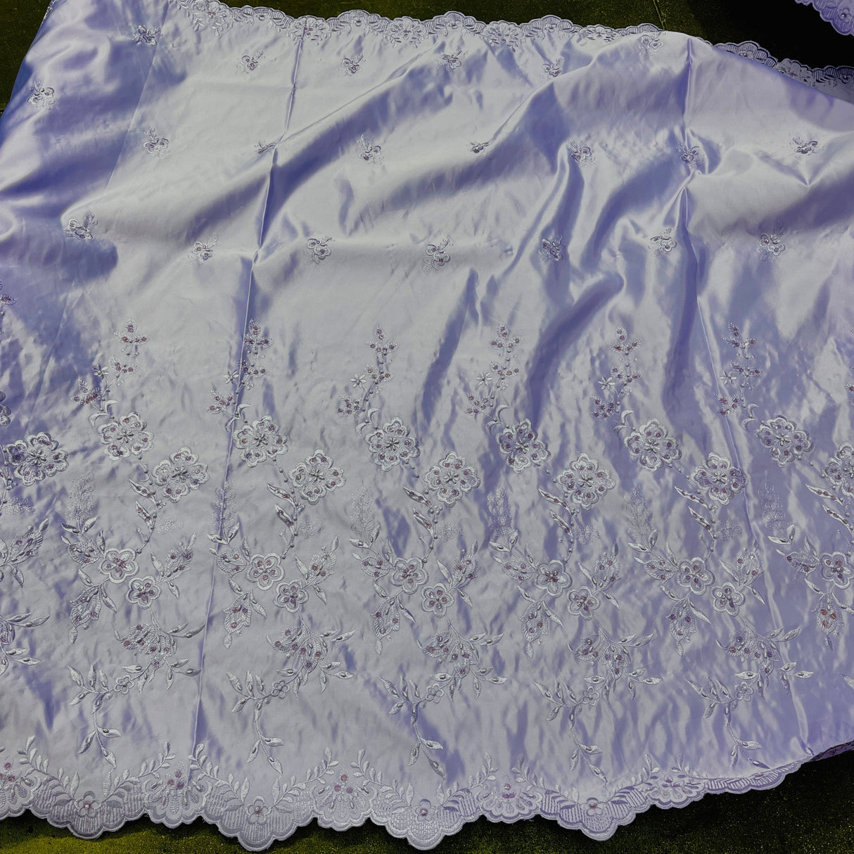 Beaded Bridal Lace Fabric on Satin