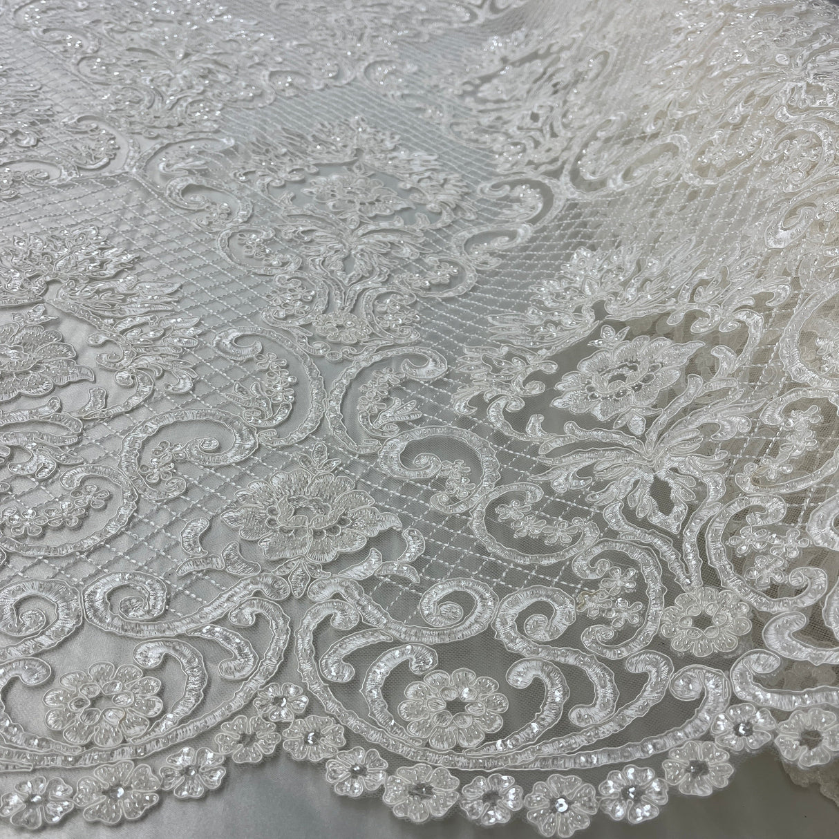 Beaded Corded Bridal Lace