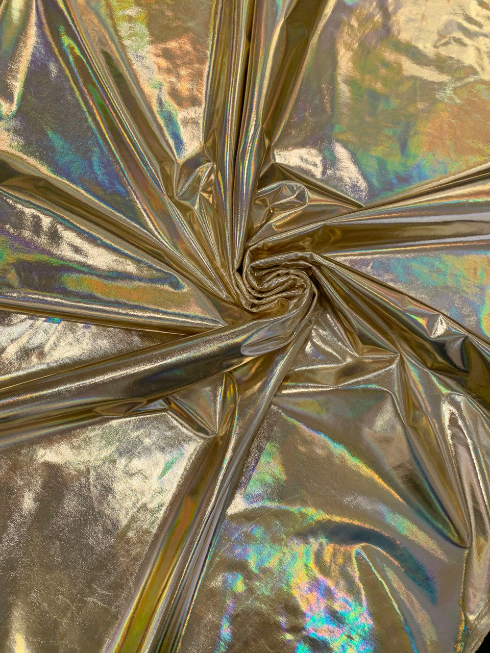 Holographic Metallic Foil Polyester Spandex Jersey Knit Fabric - Silver, Gold, Royal, Blue, Green, Charcoal Gray, Magenta, 58"-60" Width