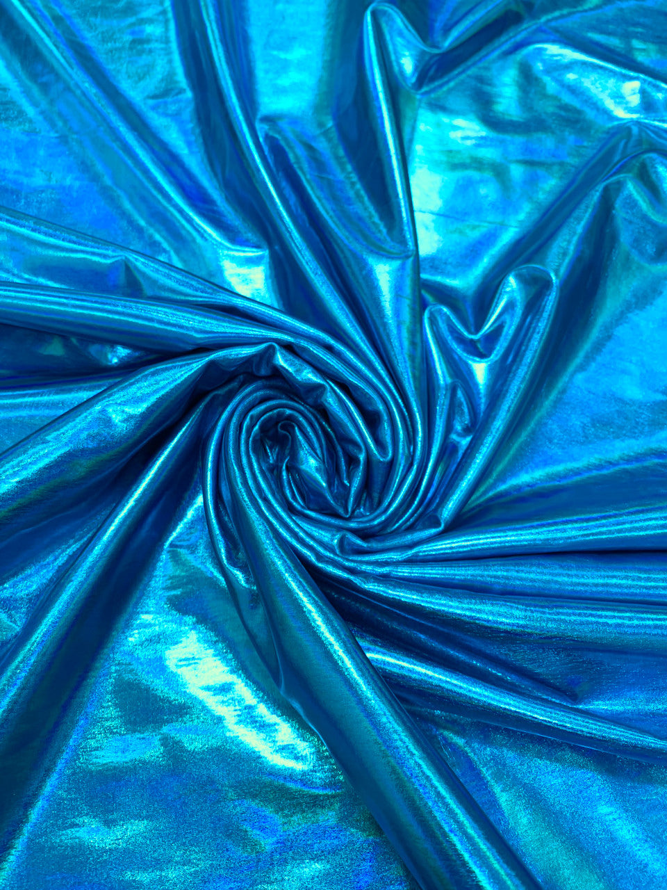 Holographic Metallic Foil Polyester Spandex Jersey Knit Fabric - Silver, Gold, Royal, Blue, Green, Charcoal Gray, Magenta, 58"-60" Width