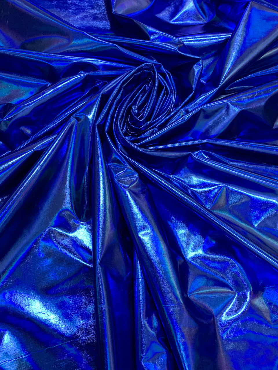 Holographic Metallic Foil Polyester Spandex Jersey Knit Fabric - Silver, Gold, Royal, Blue, Green, Charcoal Gray, Magenta, 58"-60" Width