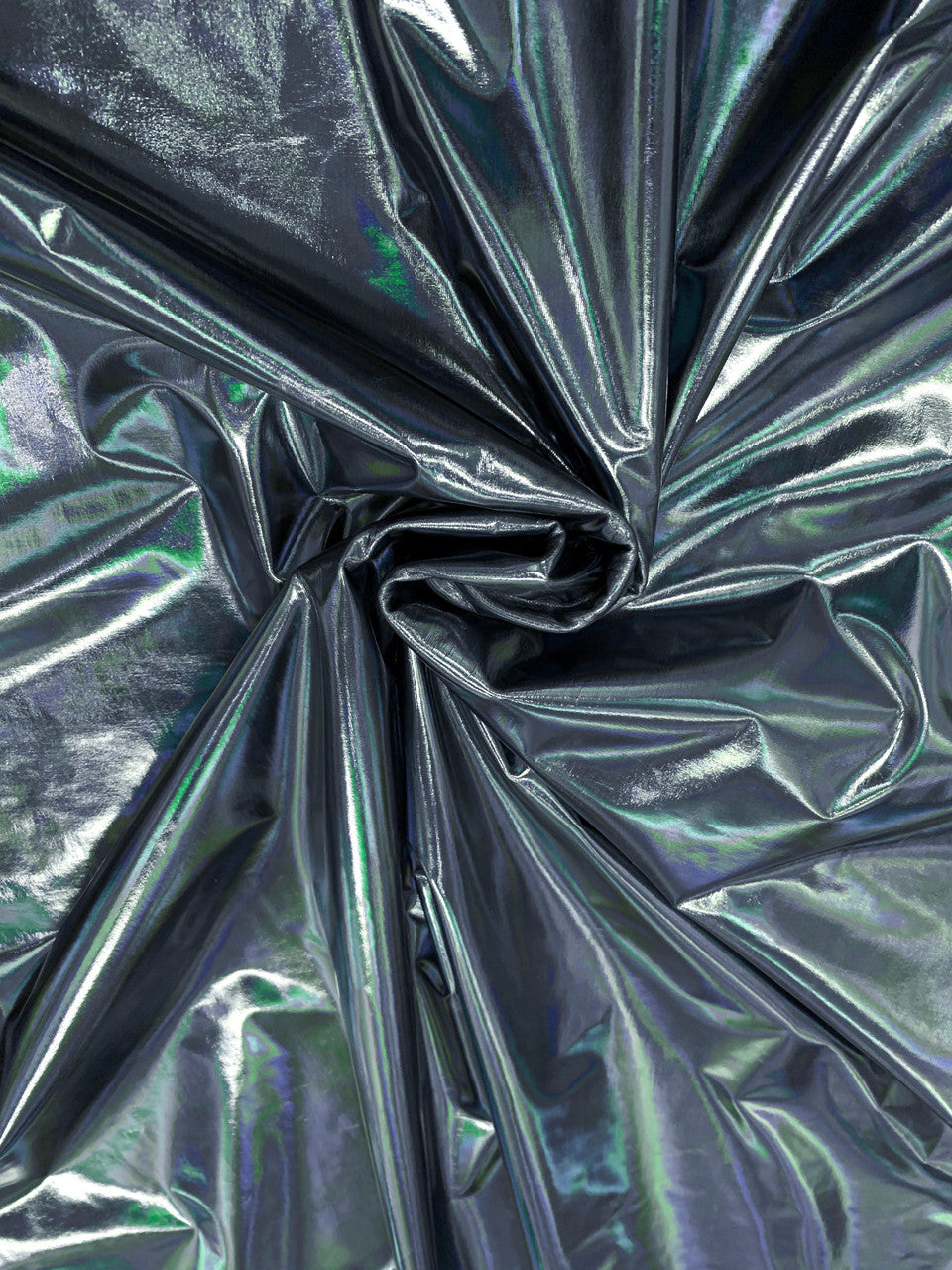 Holographic Metallic Foil Polyester Spandex Jersey Knit Fabric - Silver, Gold, Royal, Blue, Green, Charcoal Gray, Magenta, 58"-60" Width