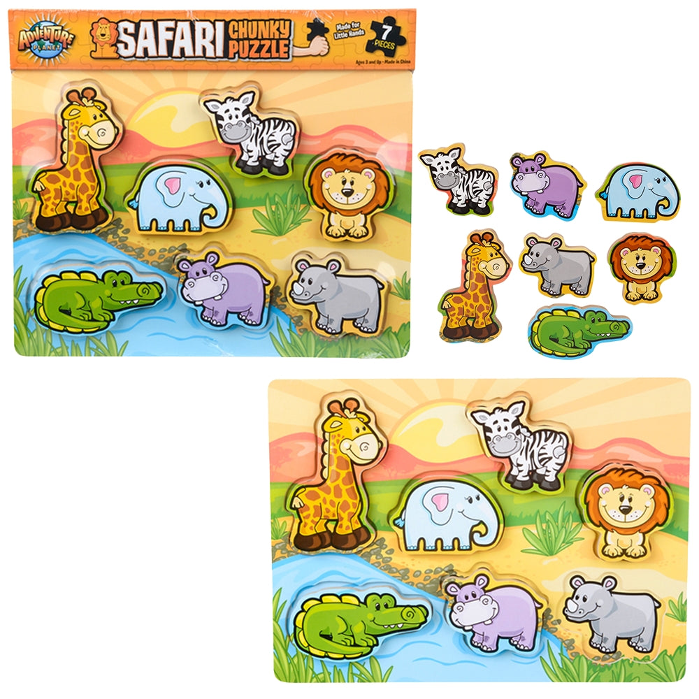 Safari Toon Puzzle 7 Pc Chunky Wooden Puzzle