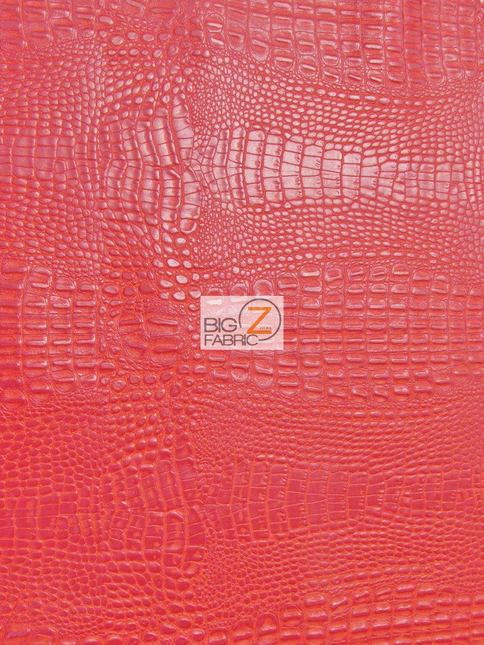 Fire Red Crocodile Marine Vinyl Fabric Sold By The Yard