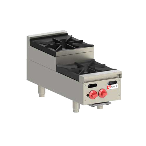 Wolf AHP212U Countertop Natural Gas Achiever Hotplate, 12" Wide, Step-Up Burner