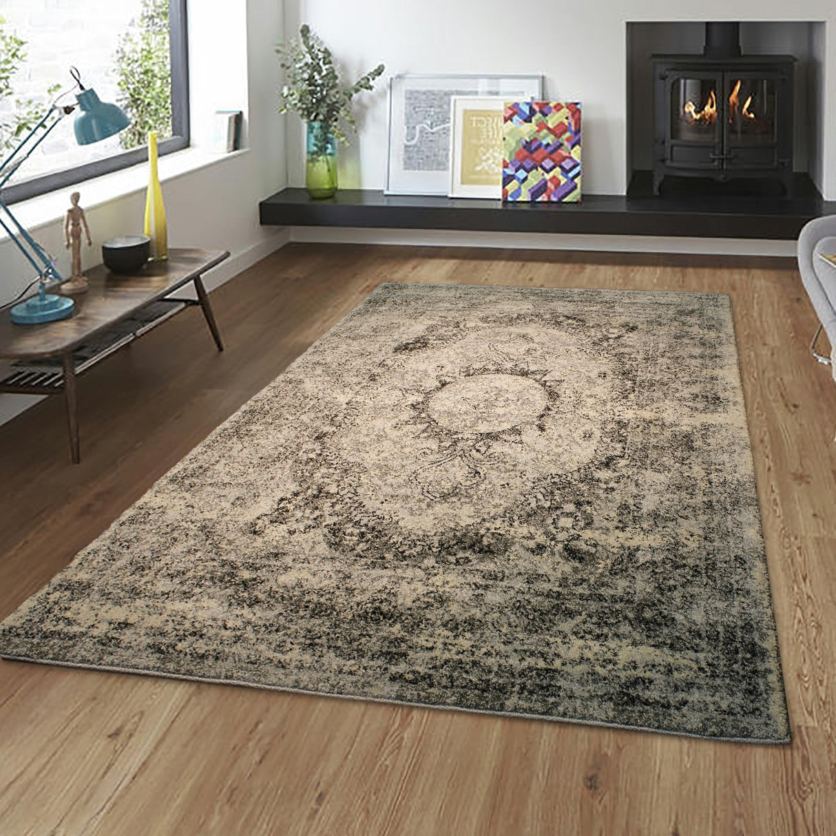 Luxuriously Durable Plush Vintage Inspired Boho Area Rug Polypropylene Fabric - Monochromatic, 1" High Pile, 2' X 3' (1 Piece)