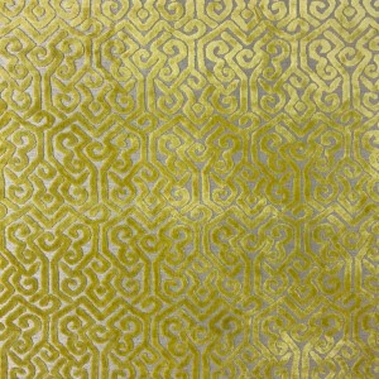 Alexandra Tribal Cut Velvet Fabric - White Tribal Pattern, 55" Width (1 Yard)
