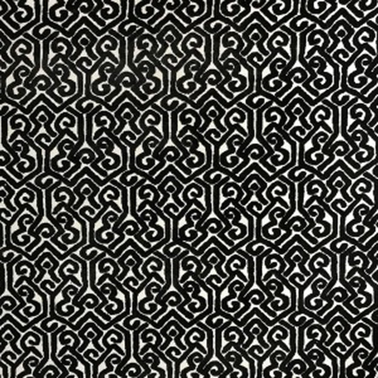 Alexandra Tribal Cut Velvet Fabric - White Tribal Pattern, 55" Width (1 Yard)