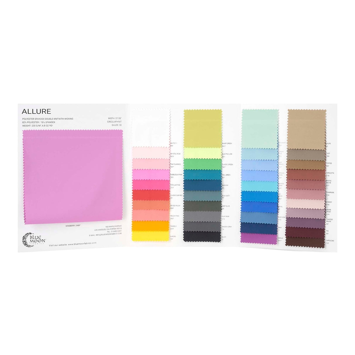 Polyester Spandex Wicking Color Card