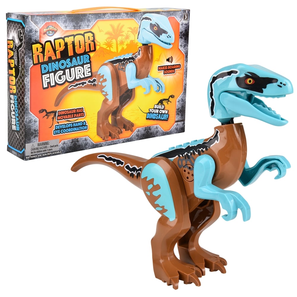 Velociraptor Roaring Dinosaur Block Figure