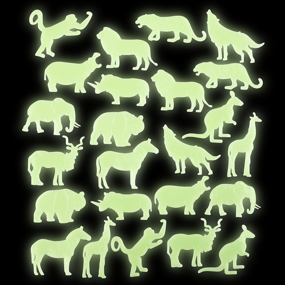 Glow In The Dark Animal Stickers (24 PC Display)