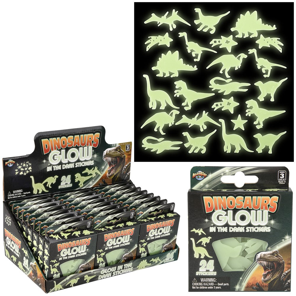 Glow In The Dark Dinosaur Stickers (24 Ct)