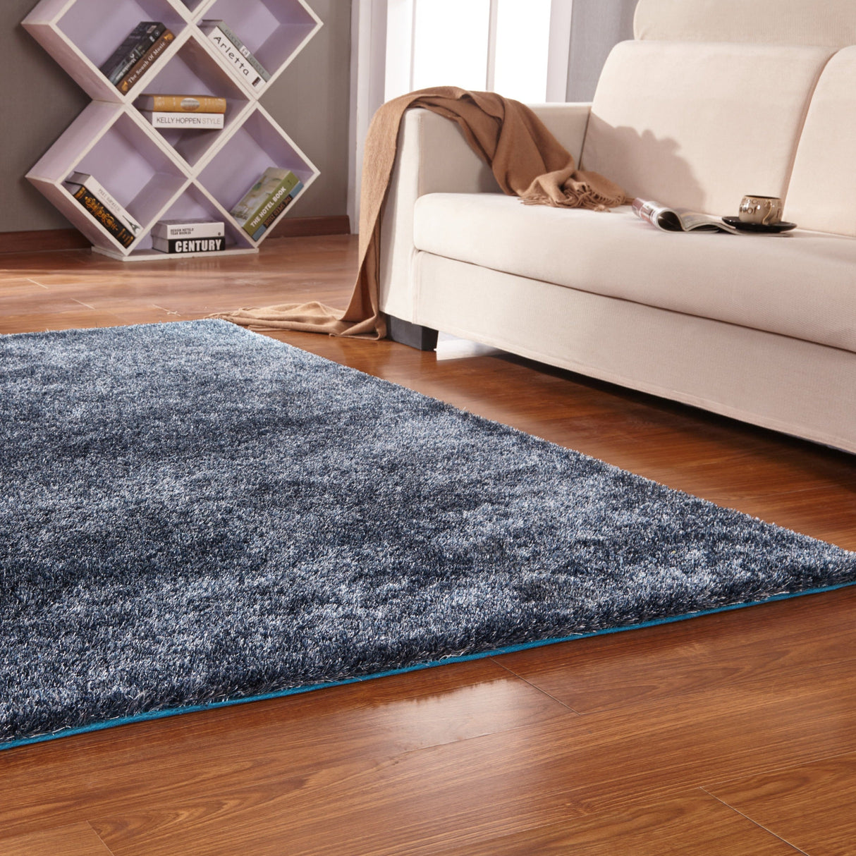 Amore Collection Polyester Area Rug Fabric - Shag, Shimmery, Vibrant Colors, 5' X 7' (1 Piece)