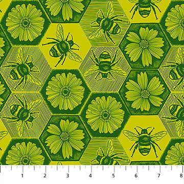 Cotton Print Indelible Ink Busy Citrus Fabric 44/45"