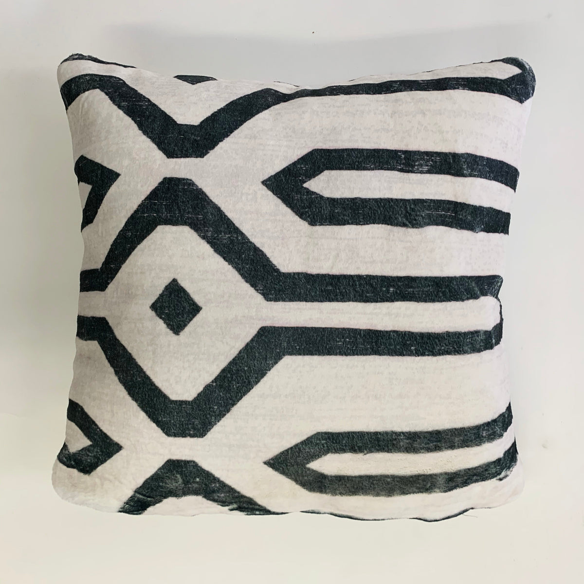 Soft Cozy Fuzzy Faux Fur Mosaic Floral Print Pillow for Elegant Home Décor