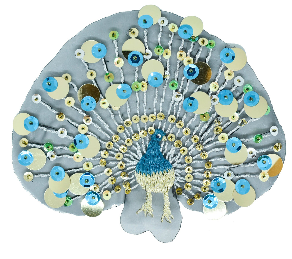 Peacock Sequined Applique 7.25" x 5.50"