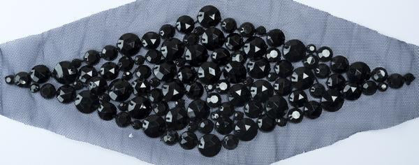 Beaded Mesh Applique Diamond 10 x 4
