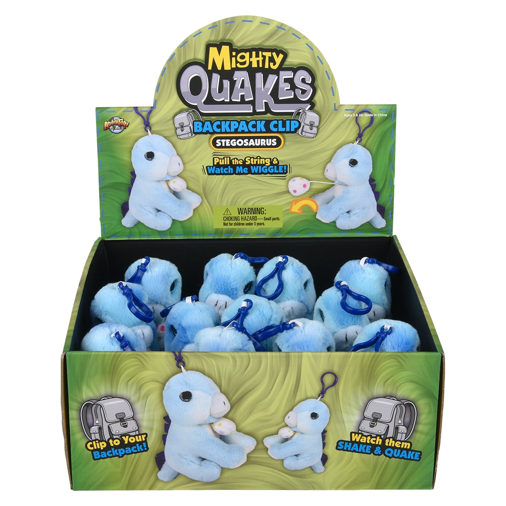 Plush Stegosaurus Backpack Clip (12 PC)