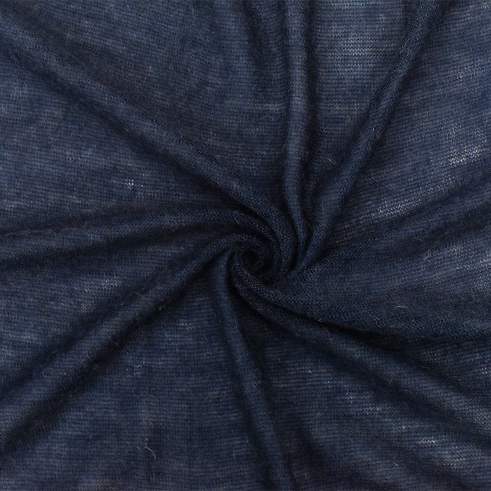 1 Yard Dusty Navy Solid Stretch Poly-Wool Jersey Knit Fabric 51 Inches Wide