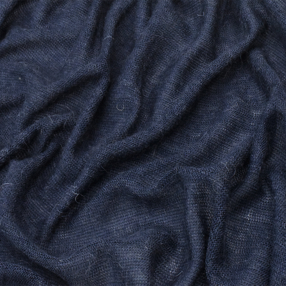 1 Yard Dusty Navy Solid Stretch Poly-Wool Jersey Knit Fabric 51 Inches Wide