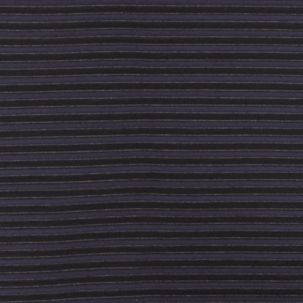 1 Yard Night Navy Blue & Black Stripe Stretch Semi Sheer Knit Textured Soft Fabric, 48 Inches Width