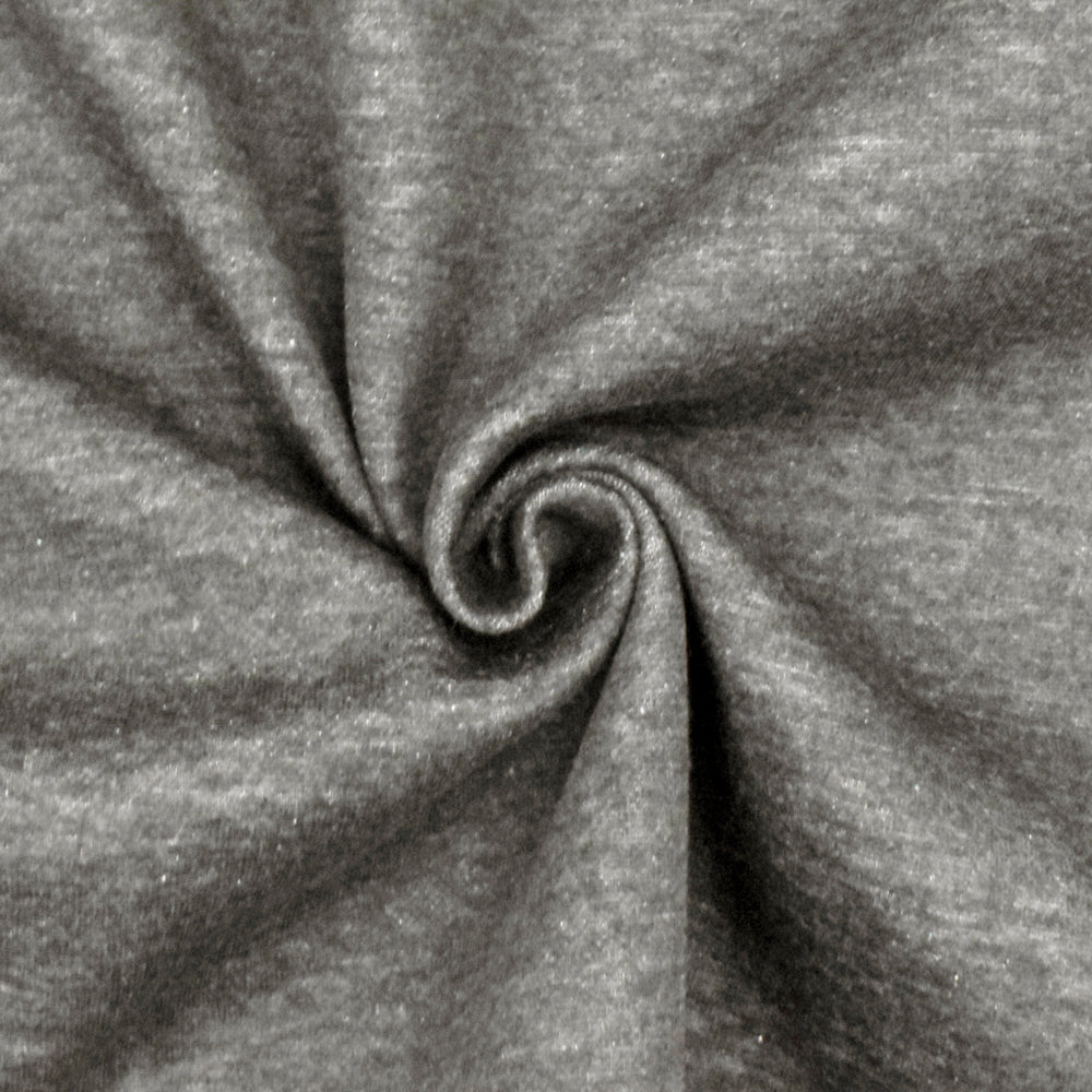 1 Yard Heather Gray & Black Texture Stretch Double Knit Fabric Soft Textured, 57 Inches Width