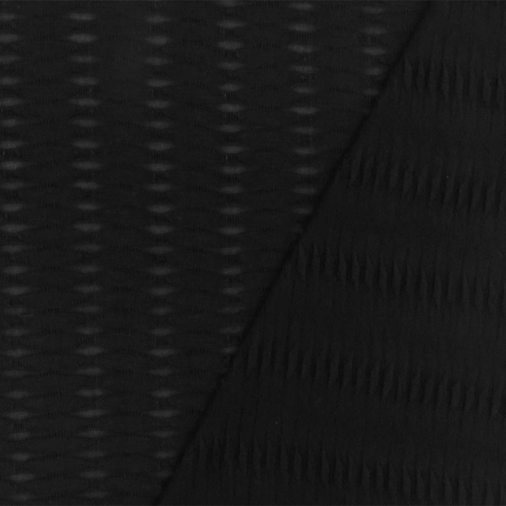1 Yard Pure Black Cable Style Stretch Knit Fabric Semi Sheer 52 Inches Wide