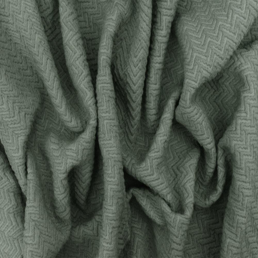 1 Yard Hunting Gray 3D Abstract Chevron Cloque Stretch Double Knit Fabric 51 Inches