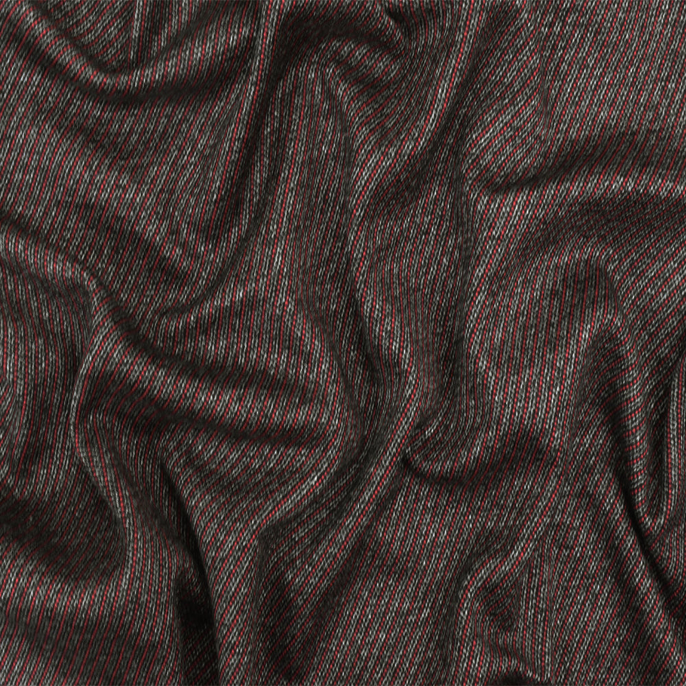 1 Yard Red Black White Twill-Like Textured Stretch Double Knit Fabric for Jackets, Coats & Apparel 54 Inches Wide