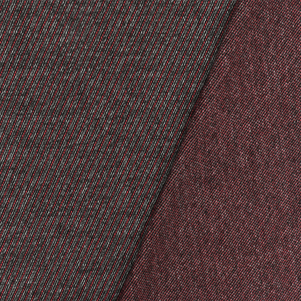 1 Yard Red Black White Twill-Like Textured Stretch Double Knit Fabric for Jackets, Coats & Apparel 54 Inches Wide