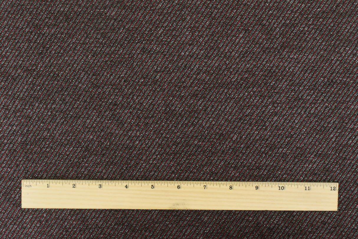 1 Yard Red Black White Twill-Like Textured Stretch Double Knit Fabric for Jackets, Coats & Apparel 54 Inches Wide