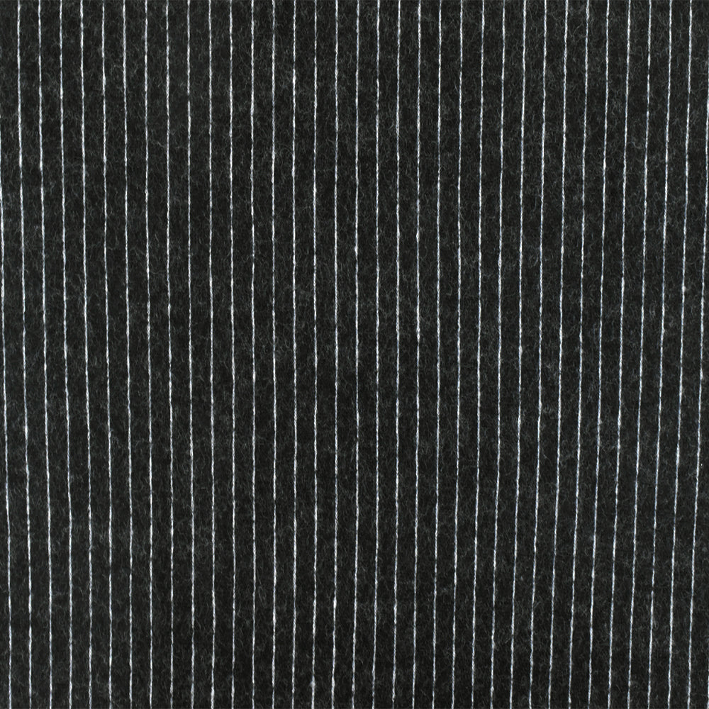 1 Yard Soft Black White Stripe Stretch Wool Brushed Double Knit Fabric 51 Inches