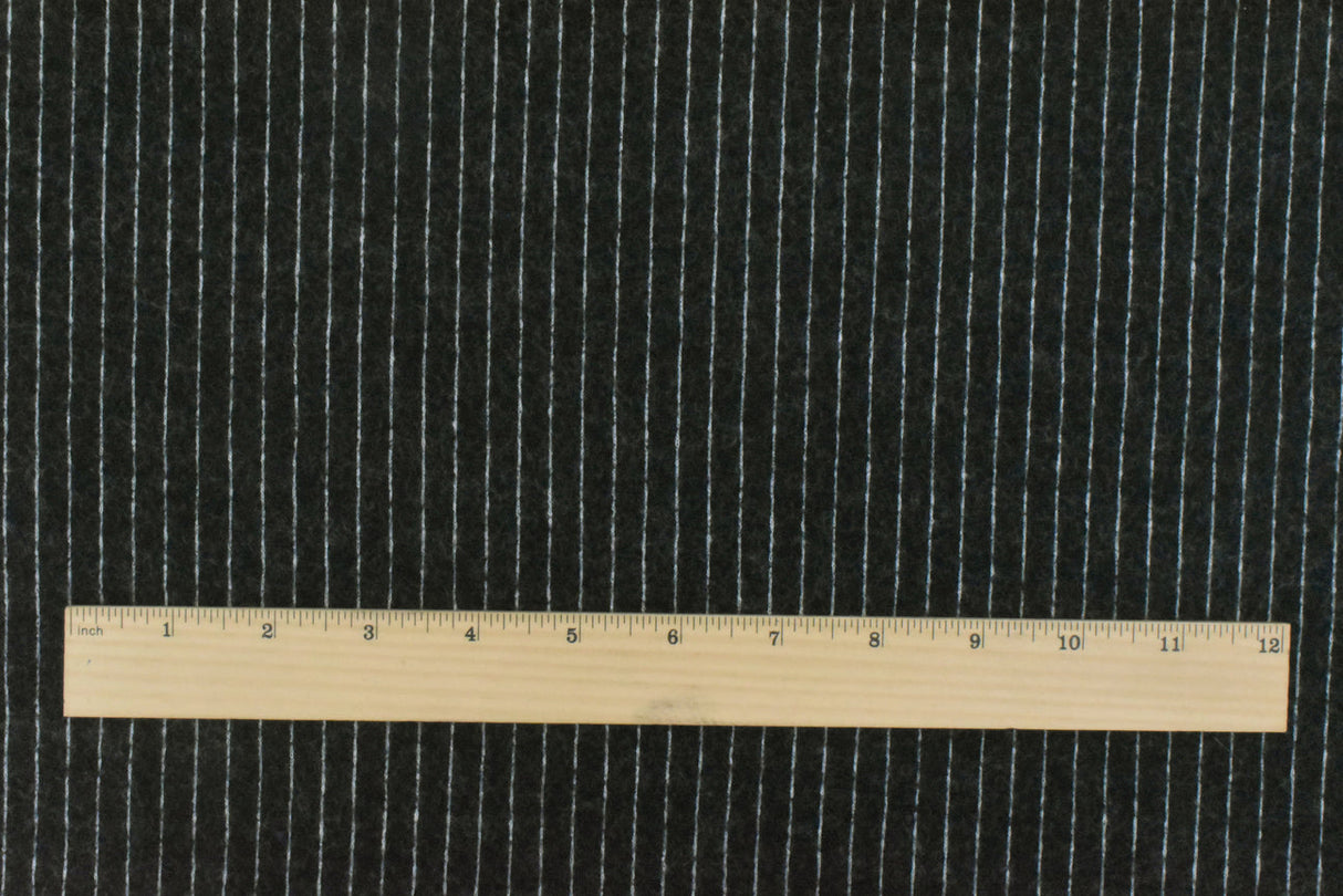 1 Yard Soft Black White Stripe Stretch Wool Brushed Double Knit Fabric 51 Inches