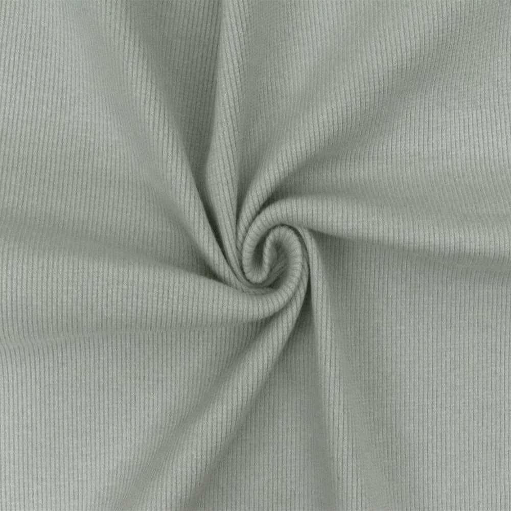 1 Yard Cloud Gray Solid Stretch Cotton 2X2 Rib Knit Fabric for Activewear Jackets Dresses 54 Inches Width