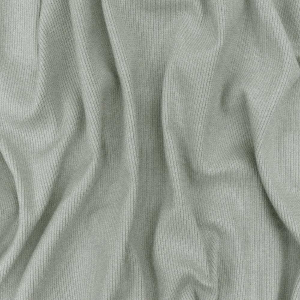 1 Yard Cloud Gray Solid Stretch Cotton 2X2 Rib Knit Fabric for Activewear Jackets Dresses 54 Inches Width