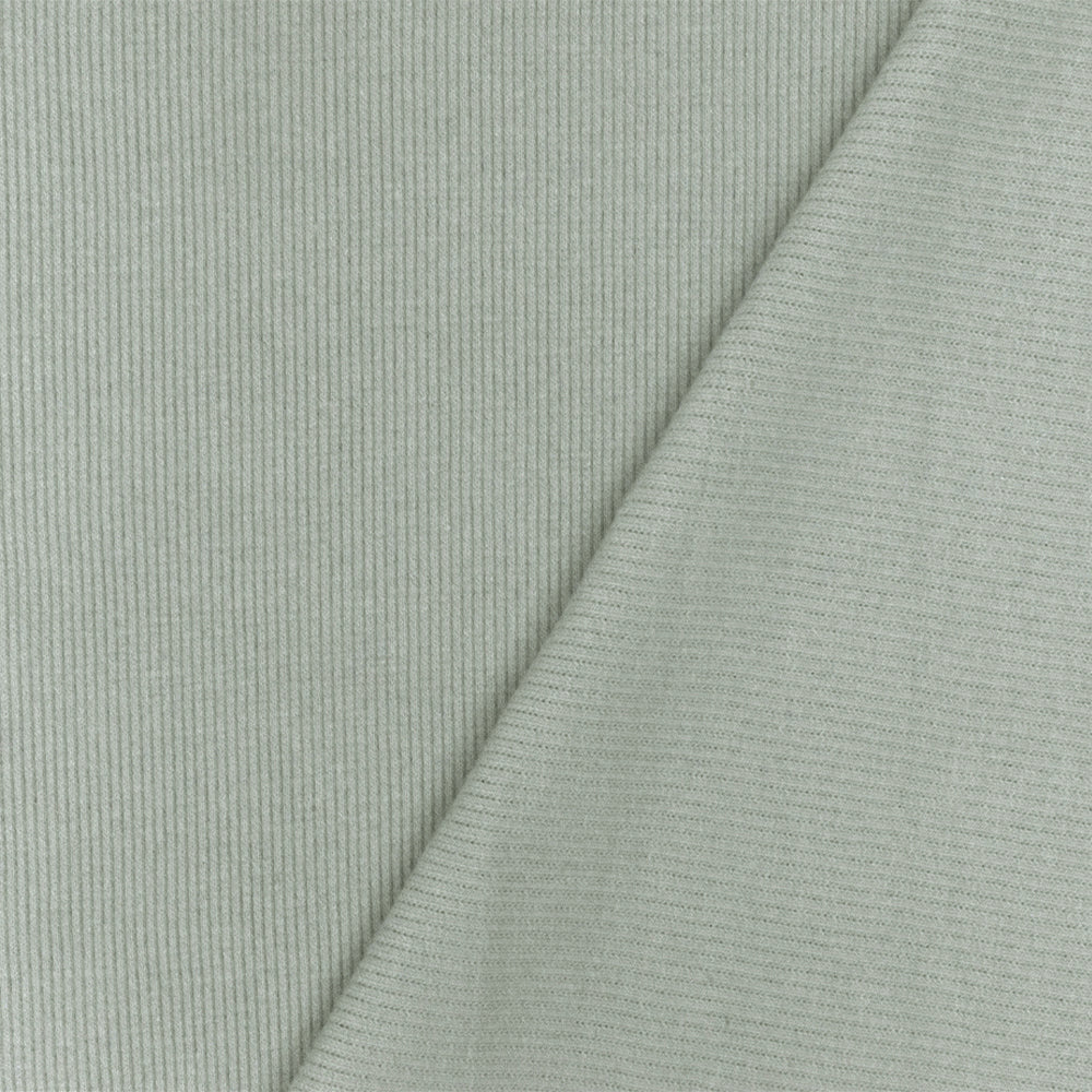 1 Yard Cloud Gray Solid Stretch Cotton 2X2 Rib Knit Fabric for Activewear Jackets Dresses 54 Inches Width