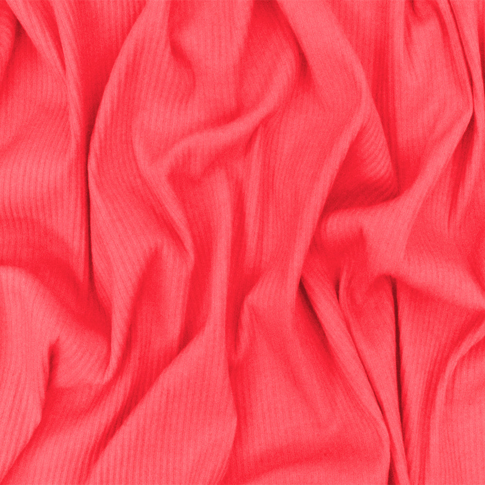 1 Yard Neon Pink Solid Stretch Polyester 4X2 Rib Knit Fabric for Activewear Dresses Jackets 53 Inches Width