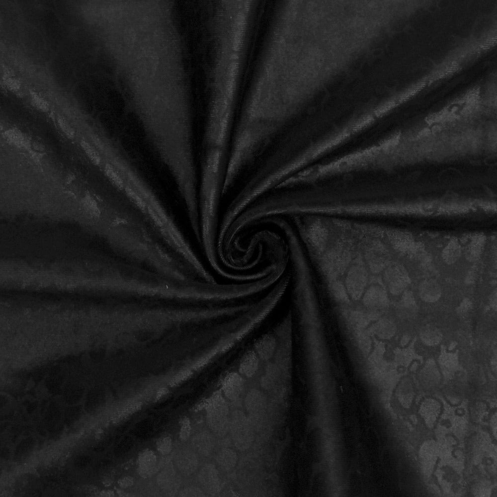 1 Yard Pearl Black Reptile Print Stretch Tricot Swimwear Fabric 57 Inches Wide