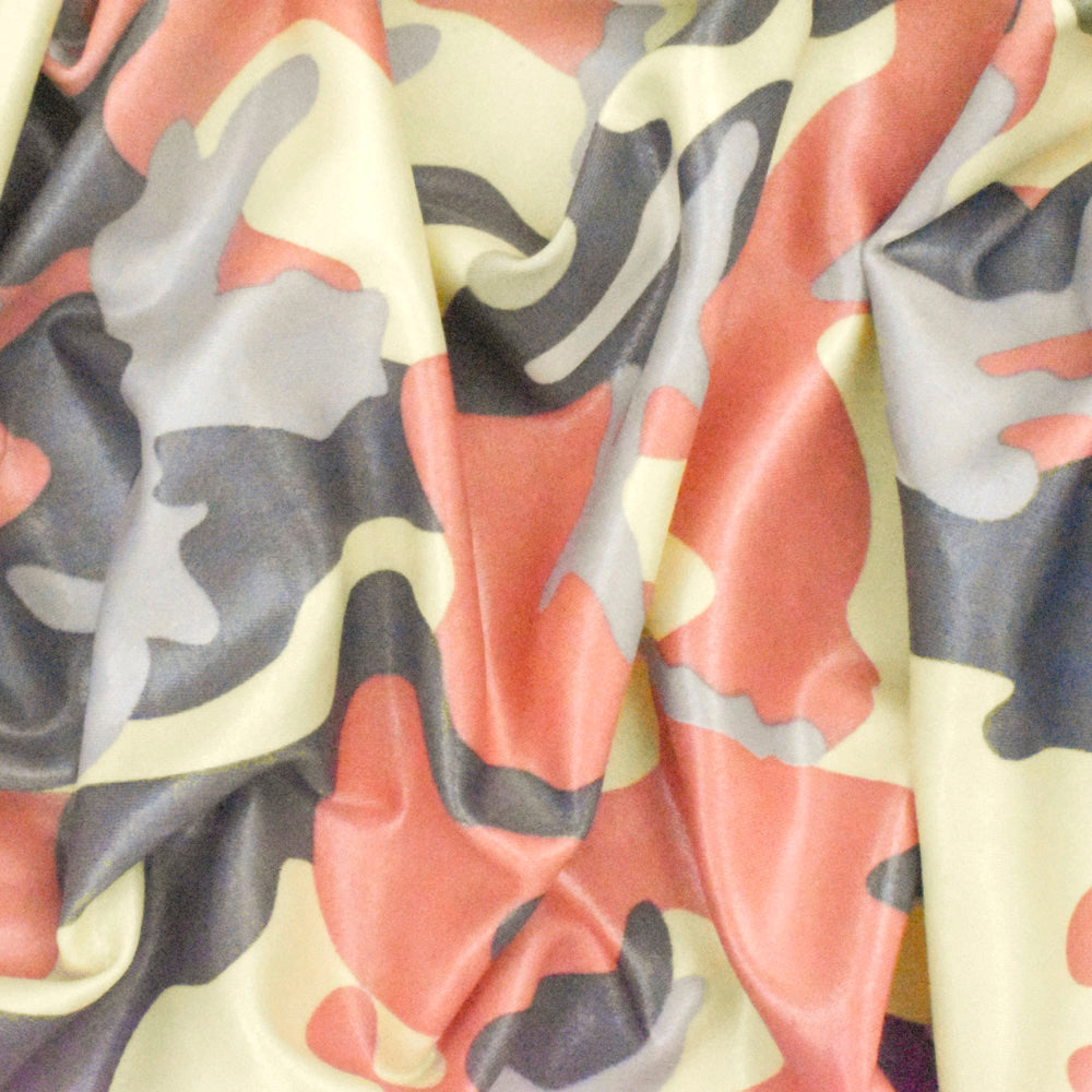 1 Yard Yellow Multi Camouflage Print Stretch Tricot Swimwear Fabric For Swimwear And Activewear 57 Inches Width