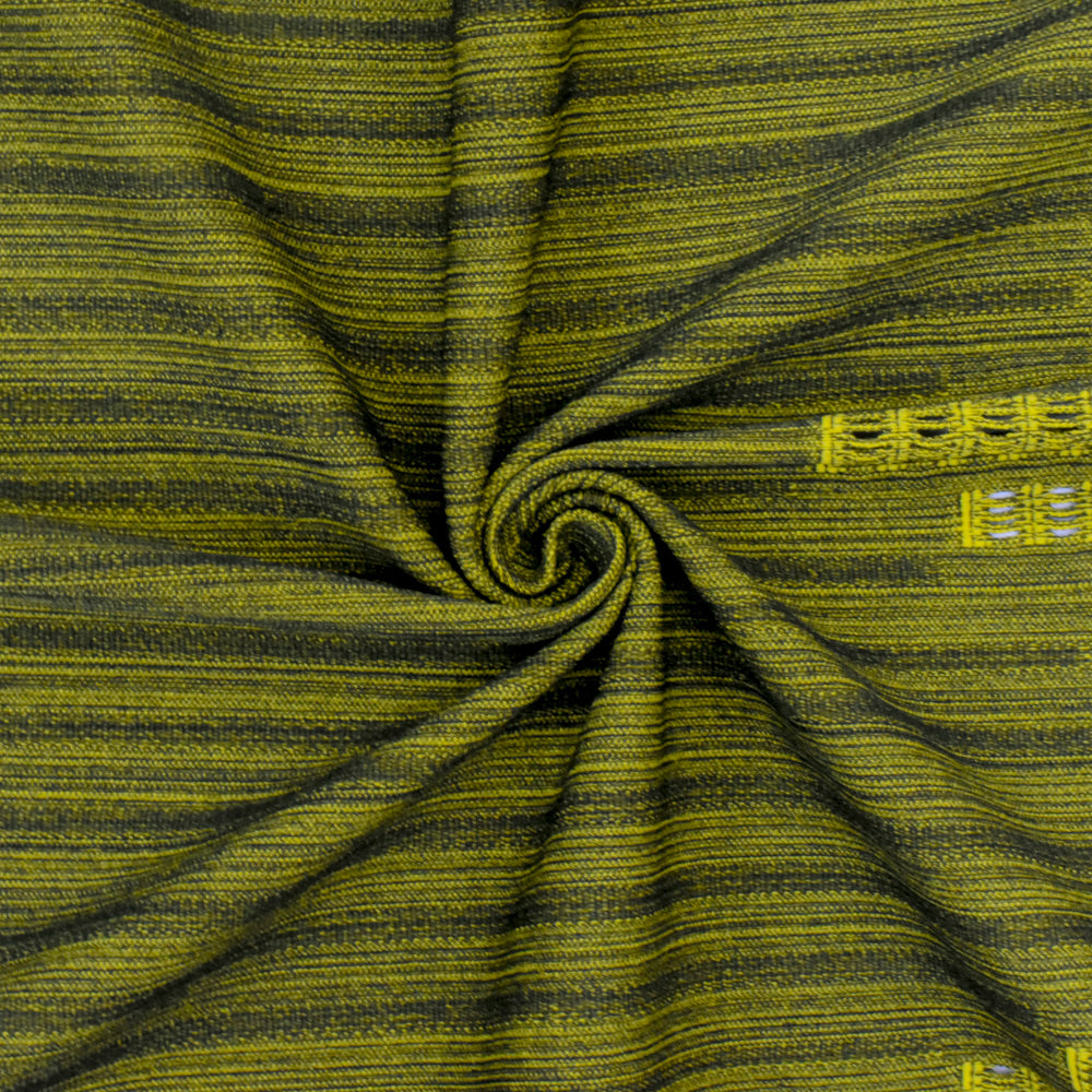 1 Yard Yellow Black Border Jacquard Stretch Knit Yoga Fabric Four Way 53 Inch Width