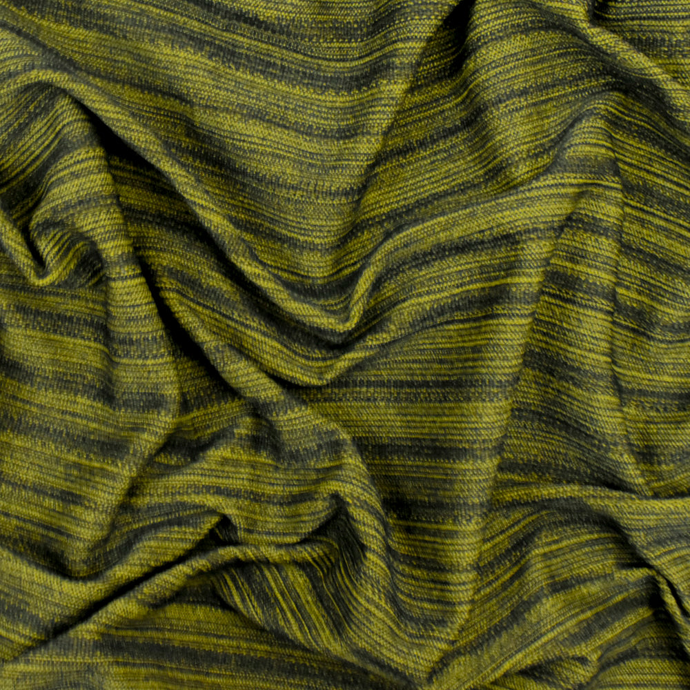 1 Yard Yellow Black Border Jacquard Stretch Knit Yoga Fabric Four Way 53 Inch Width