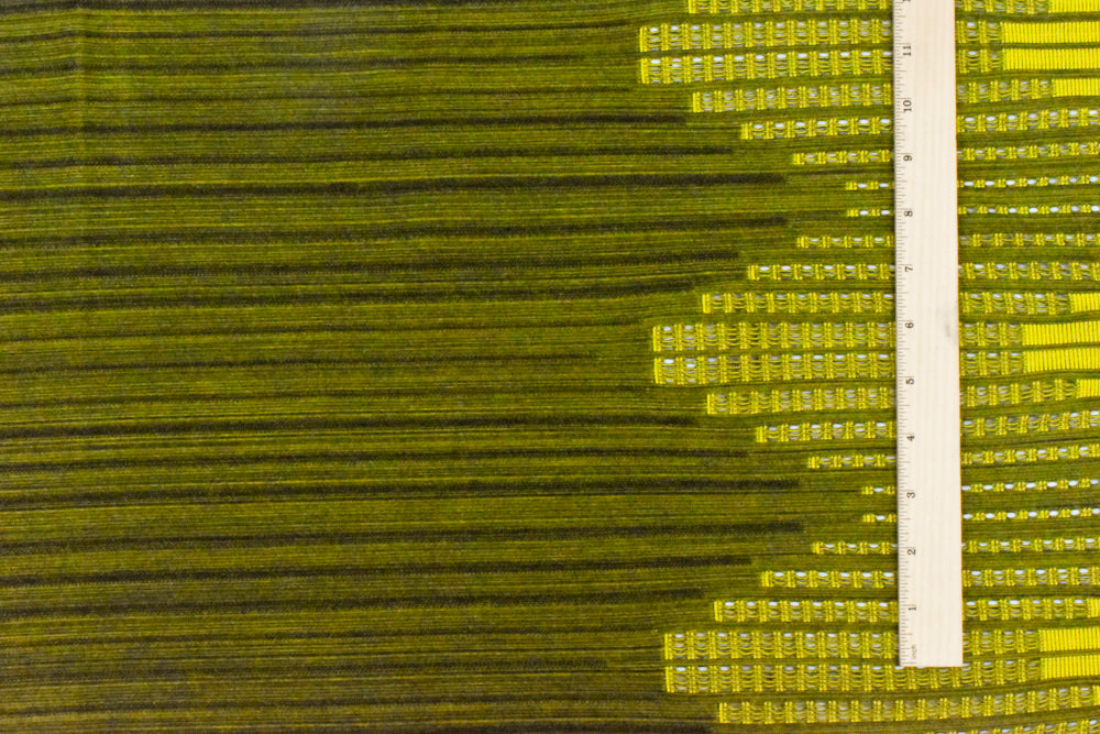 1 Yard Yellow Black Border Jacquard Stretch Knit Yoga Fabric Four Way 53 Inch Width