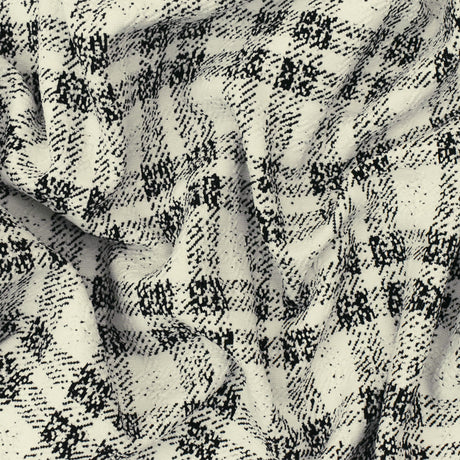 1 Yard Black and White Plaid Jacquard Stretch Nylon Spandex Fabric for Sportswear and Fashion Projects 47 Inches Width