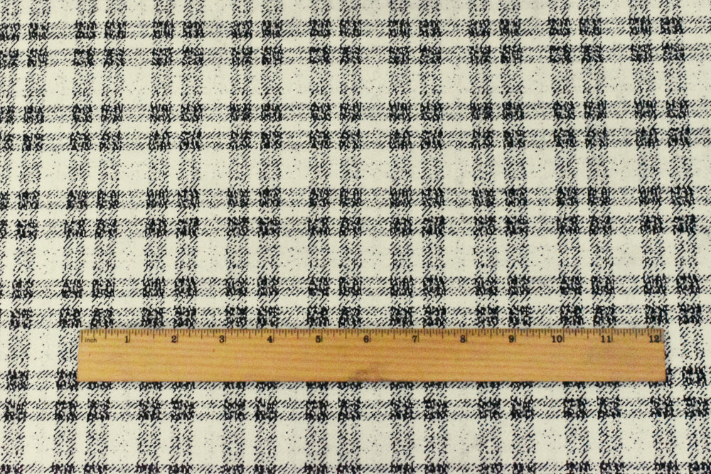 1 Yard Black and White Plaid Jacquard Stretch Nylon Spandex Fabric for Sportswear and Fashion Projects 47 Inches Width