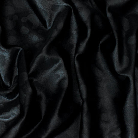 1 Yard Black Leopard Print Stretch Nylon Tricot Knit Fabric for Swimwear and Athletic Use 56 Inches Width