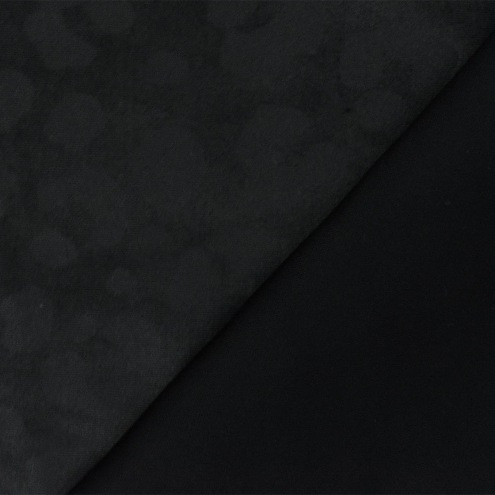 1 Yard Black Leopard Print Stretch Nylon Tricot Knit Fabric for Swimwear and Athletic Use 56 Inches Width