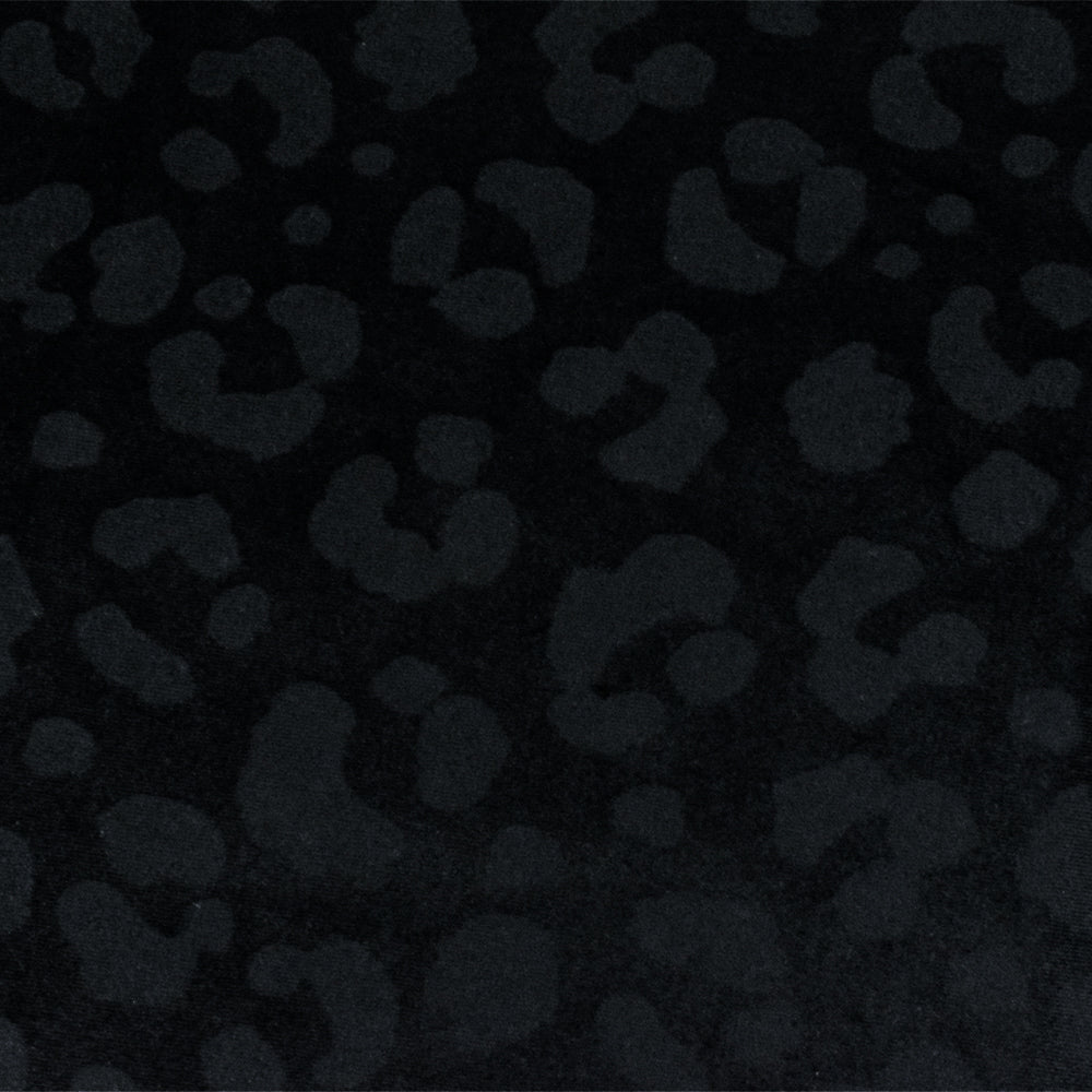 1 Yard Black Leopard Print Stretch Nylon Tricot Knit Fabric for Swimwear and Athletic Use 56 Inches Width