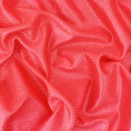 1 Yard Hot Coral Pink Stretch Tricot Fabric with Satin Sheen for Swimsuits, Dancewear, and Performance Outfits 58" Width
