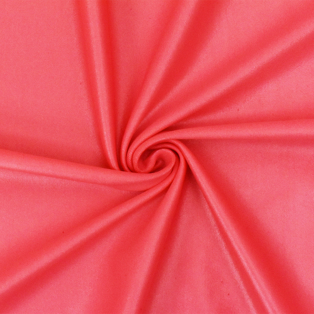 1 Yard Hot Coral Pink Stretch Tricot Fabric with Satin Sheen for Swimsuits, Dancewear, and Performance Outfits 58" Width